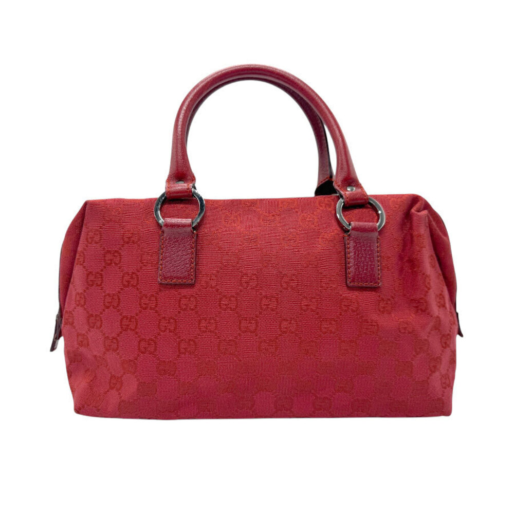 Gucci Top Handle Bag GG Canvas Leather Dark Red
